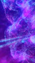 Vibrant abstract flow of blue and magenta particles forming dynamic waves, representing data streams, digital motion Royalty Free Stock Photo