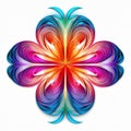Colorful Mystic Flower On White Background