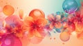 Vibrant abstract flowers with colorful circular shapes