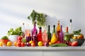 Vibrant Abstract Food & Beverage Compositions: A Colorful Feast for the Senses Royalty Free Stock Photo