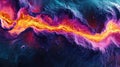 Vibrant Abstract Fusion of Fiery Waves and Cool Currents