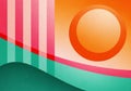 Vibrant abstract geometric design with orange circle and striped background art Royalty Free Stock Photo