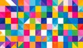 Vibrant Abstract Geometric Grid Pattern Featuring an Array of Brightly Colored Squares and Triangles Creating a Dynamic and Royalty Free Stock Photo