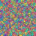 Vibrant abstract geometric mosaic pattern with bold colors and intricate shapes Royalty Free Stock Photo