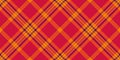 Vibrant abstract geometric pattern. Dynamic diagonal stripes in bold orange, red, and purple create a modern, energetic design