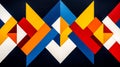 Vibrant Abstract Geometric Pattern with Red, Orange, Yellow, Blue and White Shapes Royalty Free Stock Photo