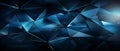 Vibrant abstract geometry: myriad glowing triangles in shades of blue, forming captivating polygons on a dark backdrop Royalty Free Stock Photo