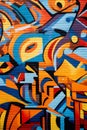 Vibrant Abstract Graffiti Mural: Intricate Designs & Bold Colors