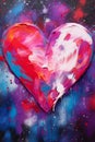 Vibrant Abstract Heart: A Close-Up of Colorful Paint Splatters Royalty Free Stock Photo