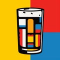 Colorful Glass Of Beer: A De Stijl Inspired Political Illustration