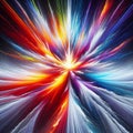 Colorful Abstract Explosion of Light and Energy Radiating Outward Royalty Free Stock Photo