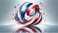 Abstract Patriotic Swirl with Red, White, and Blue, American Theme