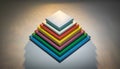 Colorful Layered Pyramid of Boxes Royalty Free Stock Photo