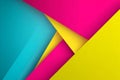 A vibrant abstract image with overlapping colorful paper sheets in pink, yellow, and blue Royalty Free Stock Photo