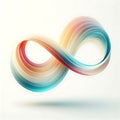 Abstract infinity symbol with rainbow gradient and textured surface floating on white background Royalty Free Stock Photo