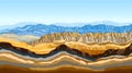 Vibrant abstract landscape with layered mountains Royalty Free Stock Photo