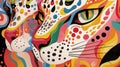 Vibrant Abstract Leopard Face Illustration Royalty Free Stock Photo