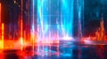 Vibrant Abstract Light Performance Art. Futuristic Neon Glow. Digital Visualization of Data. Modern Background for Tech Royalty Free Stock Photo