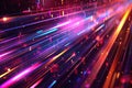 Vibrant abstract light streaks in neon colors creating dynamic futuristic effect Royalty Free Stock Photo