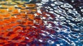 Vibrant abstract liquid surface ripple texture orange blue fire ice contrast reflective background pattern Royalty Free Stock Photo