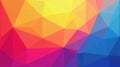 Vibrant abstract low-poly background with a spectrum of colorful triangles forming a dynamic and energetic composition. Generative Royalty Free Stock Photo
