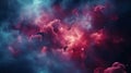 Vibrant abstract macro shot of vibrant space nebula and colorful cloud formation in cosmic sky Royalty Free Stock Photo