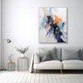 Vibrant Abstract Painting With Blue And Orange Colors