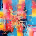 Vibrant Abstract Painting: Bold Colors And Joyful Chaos