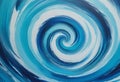 A vibrant abstract painting featuring a mesmerizing swirl