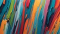 A vibrant abstract painting featuring thick brushstrokes of various colors in a dynamic composition Royalty Free Stock Photo