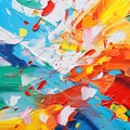 Vibrant Abstract Painting With Harsh Palette Knife Work