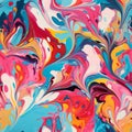 Vibrant Abstract Painting Inspired By Broadway Boogie Woogie Marble Style