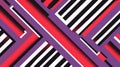 Abstract Overlapping Stripes in Purple, Red, Black and White Create Diagonal Pattern Royalty Free Stock Photo