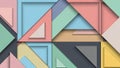 Geometric Abstract Pattern with Overlapping Pastel Colored Shapes and Shadows image Royalty Free Stock Photo