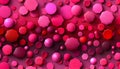 A vibrant abstract pattern of various pink and red circular shapes creating depth Royalty Free Stock Photo