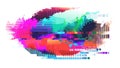 Vibrant Abstract Pixelated Paint Splash, vector design Generative AI Royalty Free Stock Photo