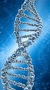 Abstract DNA Helix with Bubbles and Blue Background Royalty Free Stock Photo