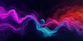 vibrant abstract representation of waves in various colors with central sphere