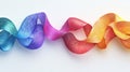 Vibrant Abstract Ribbon Wave with Gradient Texture on White Textured Background Royalty Free Stock Photo