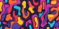 Vibrant abstract seamless pattern featuring bold doodle shapes with neon highlights in modern style Royalty Free Stock Photo
