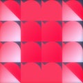 Abstract Red and Pink Geometric Heart Pattern Background Royalty Free Stock Photo