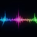 Vibrant abstract sound wave equalizer on dark gradient background Royalty Free Stock Photo
