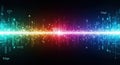 Vibrant abstract sound wave spectrum with colorful light bursts and particles Royalty Free Stock Photo