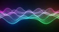 Vibrant abstract sound waveform with neon colors and dark background Royalty Free Stock Photo