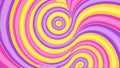 Vibrant abstract spiral pattern in pink, yellow, and purple swirls