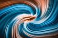 Vibrant abstract swirl composed of a combination of blue, brown, and white.