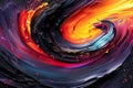 Vibrant Abstract Swirl Painting with Vivid Colors of Red, Yellow, and Blue, Dynamic Artistic Background with Colorful Twirls and Royalty Free Stock Photo