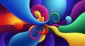 Vibrant Abstract Swirls of Color Exploding Dynamically Royalty Free Stock Photo