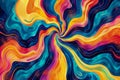 Vibrant Abstract Swirls of Colorful Art Psychedelic Twisting Patterns in Vivid Hues Ideal for Creative Backgrounds Royalty Free Stock Photo