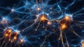 Vibrant abstract visualization of a complex neural network with interconnected nodes Royalty Free Stock Photo